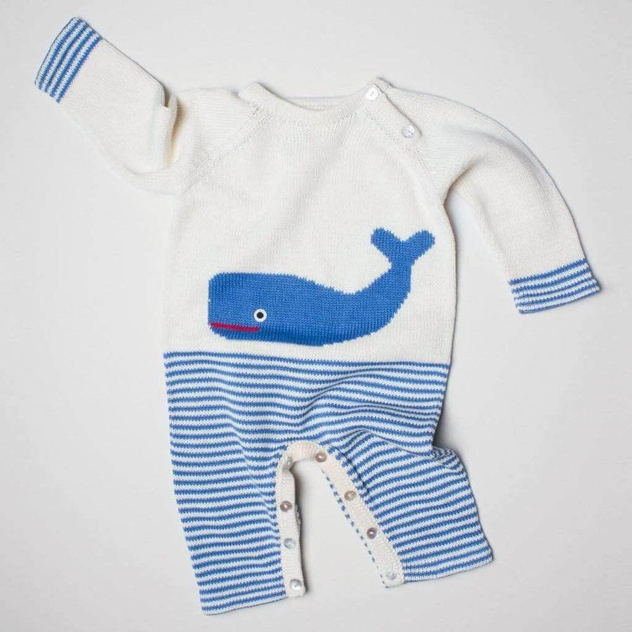 Baby Gift Set - Handmade Whale Long Romper, Heart Lovey, Sea Rattles and Whale Book Baby Gift Sets Estella 