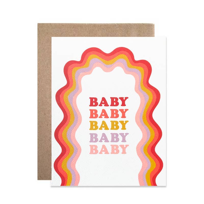 Baby Rainbow Squiggle Card Stationary & Gift Bags Hartland Cards 