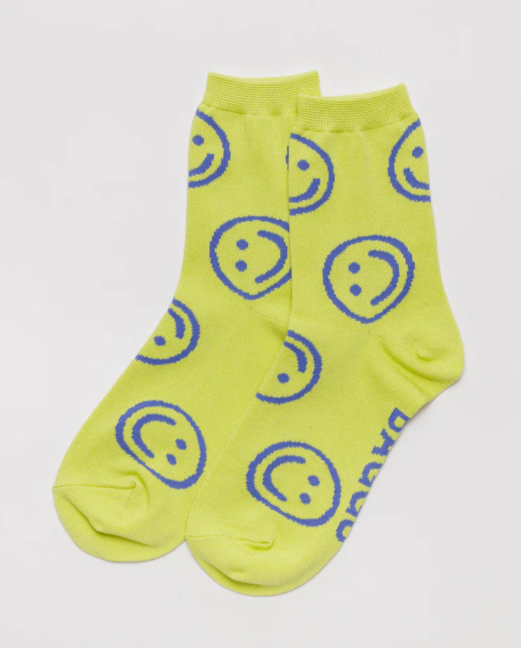 Bamboo Crew Socks Accessories BAGGU Citron Happy 