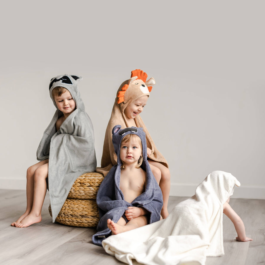 Bamboo Hippo Hooded Towel for Kids Mini Chill Natemia 