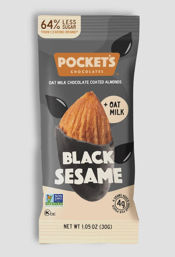 Black Sesame Chocolate Almonds - Single Serving Pack Pantry Pocket Latte 