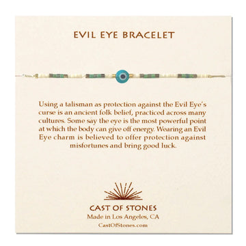 Evil Eye Bracelet - Blue Sea/White Jewelry Cast of Stones 