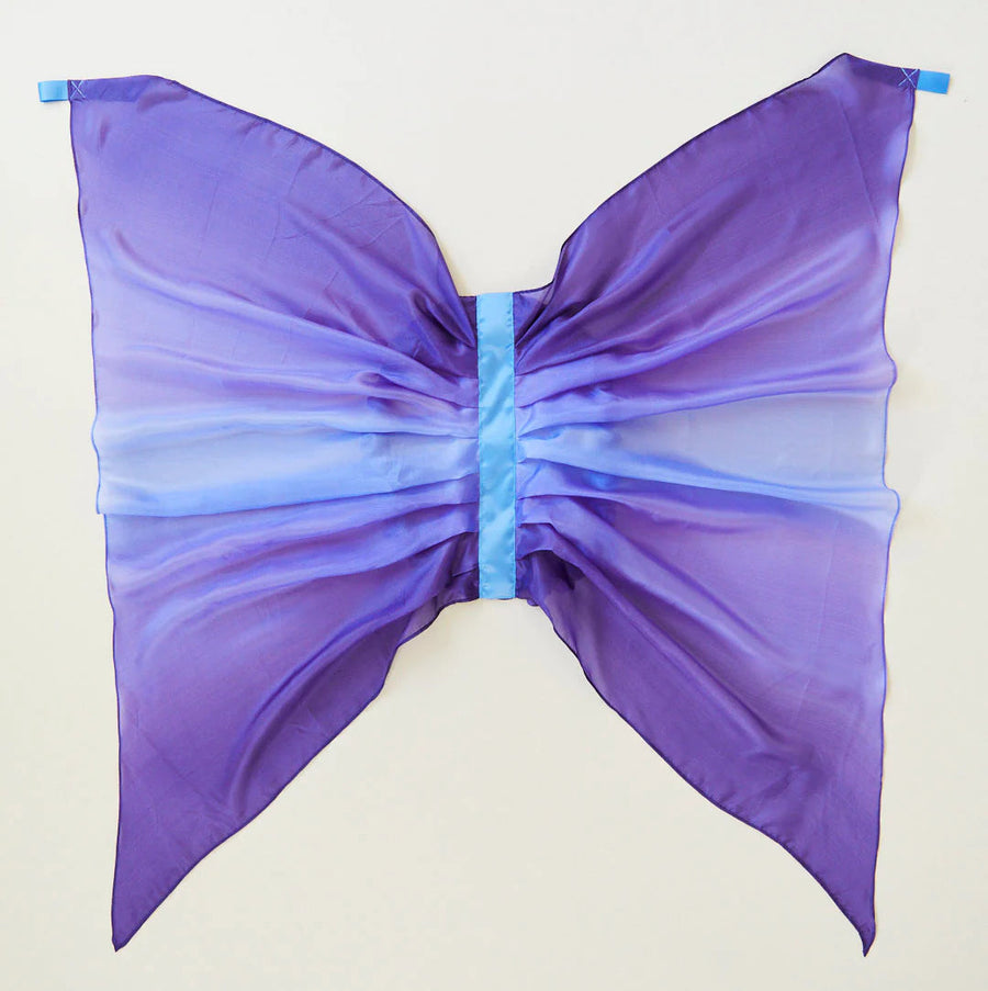 Fairy Wings - 100% Silk Dress-Up For Pretend Play Mini Chill Sarah’s Silks Butterfly (Indigo) Wings 