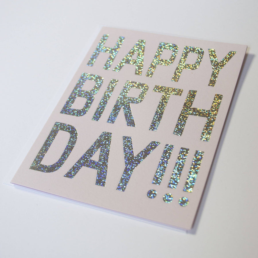 Glitter Hologram Foil Birthday Card Greeting & Note Cards Banquet Workshop 