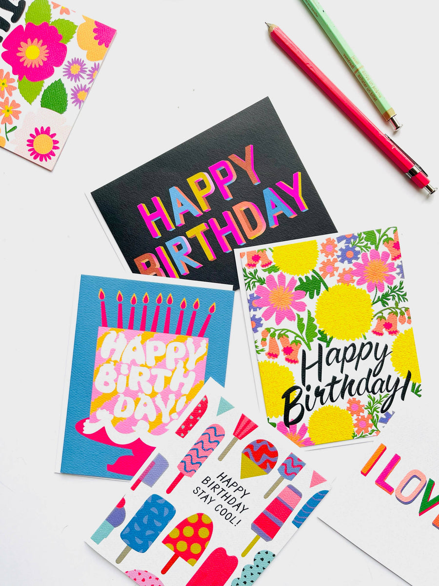 Happy Birthday 3D Brights Card Greeting & Note Cards Banquet Workshop 