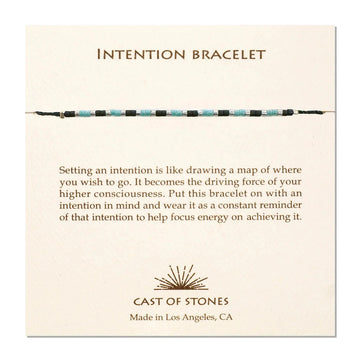 Intention Bracelet- Silver/Turq Jewelry Cast of Stones 