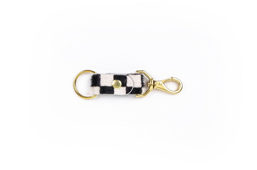 Leather Keychain Accessories Primecut Checkered 