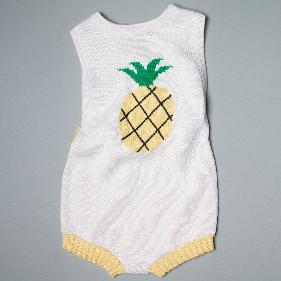 Organic Baby Gift Set - Handmade Newborn Romper, Bonnet Hat & Rattle Toy | Pineapple Baby Gift Sets Estella 