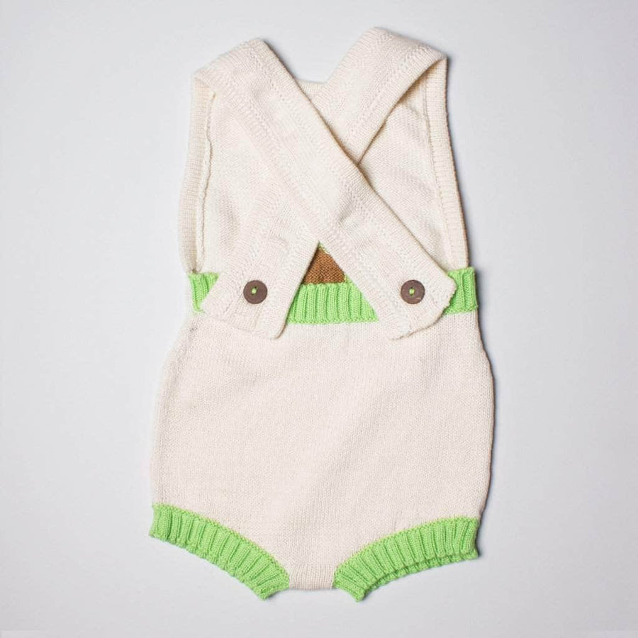 Organic Baby Gift Sets - Sleeveless Hand Knit Newborn Romper, Bonnet & Infant Rattle Toy | Avocado Baby Gift Sets Estella 
