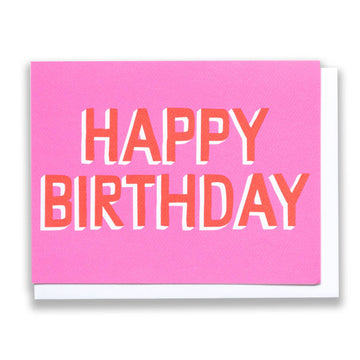 Pink and Red Happy Birthday Card Greeting & Note Cards Banquet Workshop 