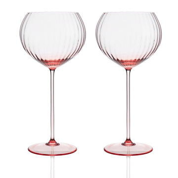 Quinn Rose Red Wine Glasses Set/2 Tabletop Caskata 