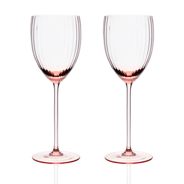 Quinn Rose White Wine Glasses Set/2 Tabletop Caskata 