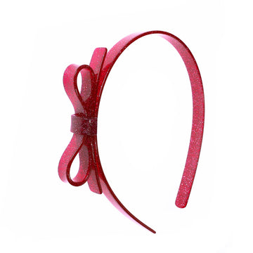 Thin Bow Glitter Red Headband Mini Chill Lilies & Roses NY 