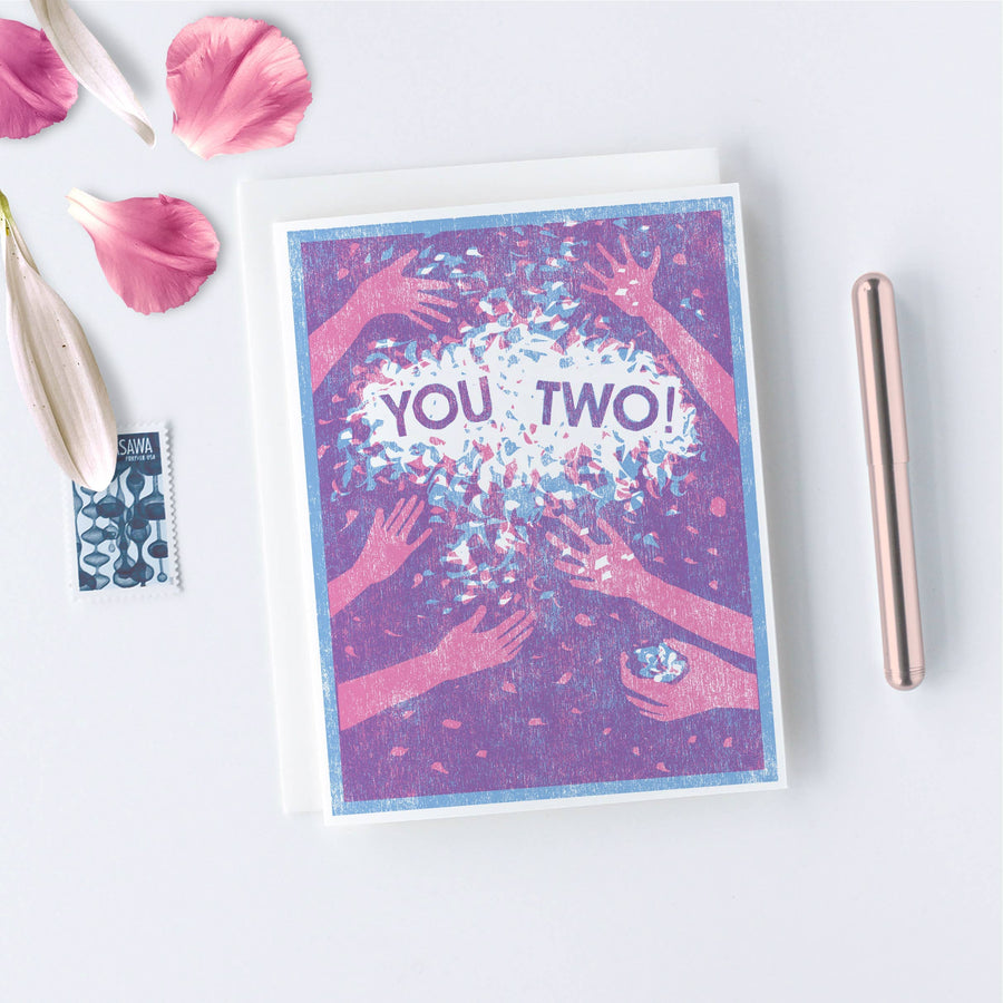 You Two! Confetti Card Stationary & Gift Bags Heartell Press 