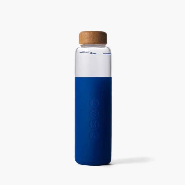 17 oz Glass Water Bottle Homeware SOMA Cobalt 