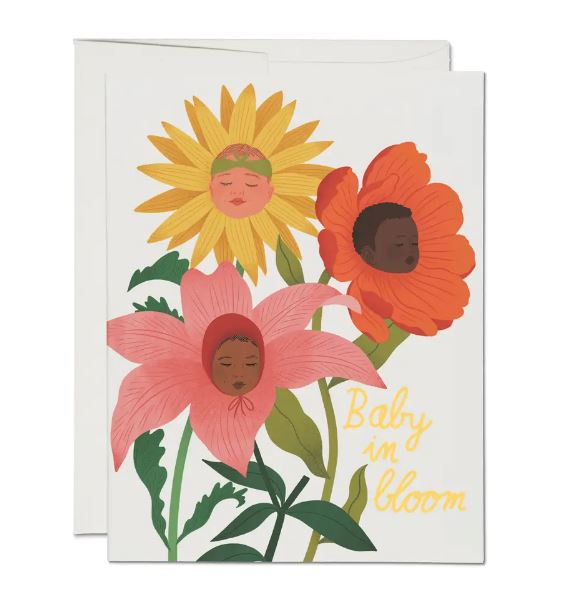Baby In Bloom Card Stationary & Gift Bags Red Cap Cards 