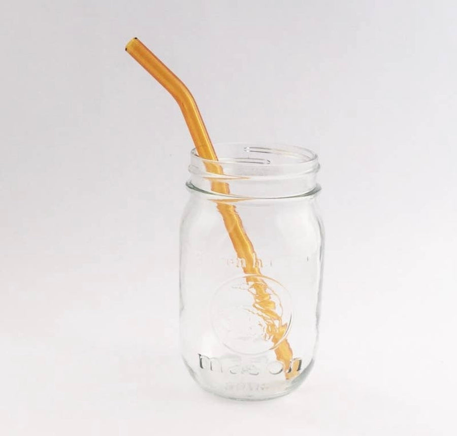 Barely Bent Glass Straws Home Decor Strawesome Orange 