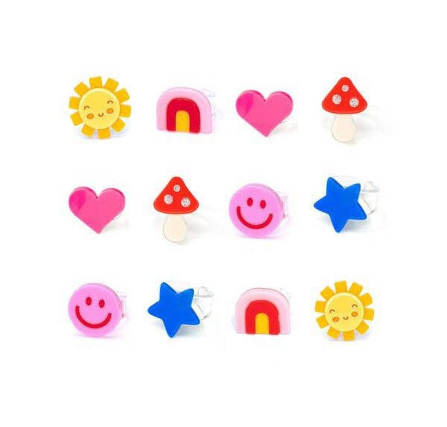Be Happy Rings - Pack of 12 Mini Chill Lilies & Roses NY Small Rainbow 