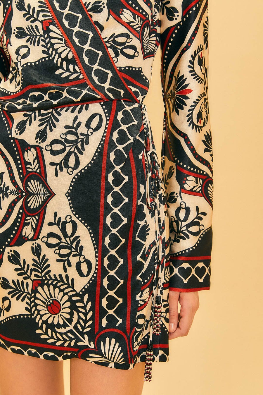 Black Passion Scarf Mini Wrap Dress Clothing Farm Rio 