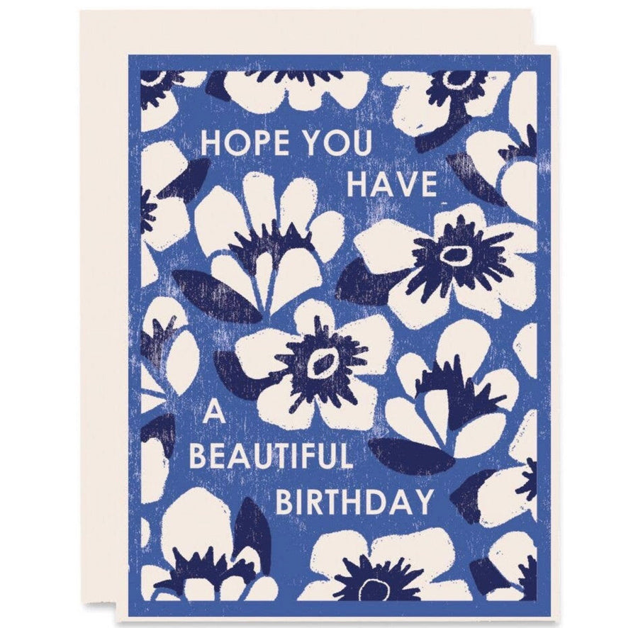 Blue Floral Birthday Card Stationary & Gift Bags Heartell Press 