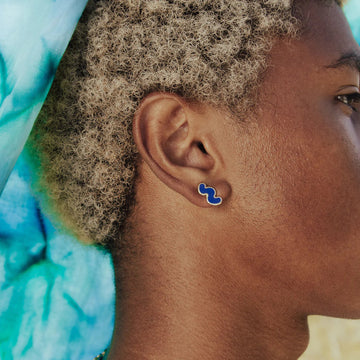 Blue Squiggle Earrings Jewelry Larissa Loden 