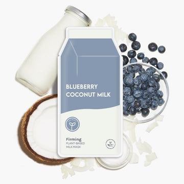 Blueberry Coconut Milk Firming Plant-Based Milk Sheet Mask Skincare ESW Beauty 