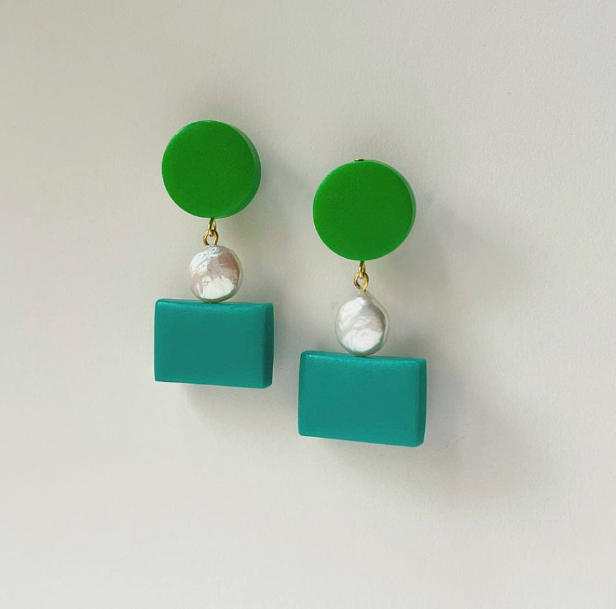 Bon Bon earrings Earrings Hattie Buzzard Emerald & Jungle 