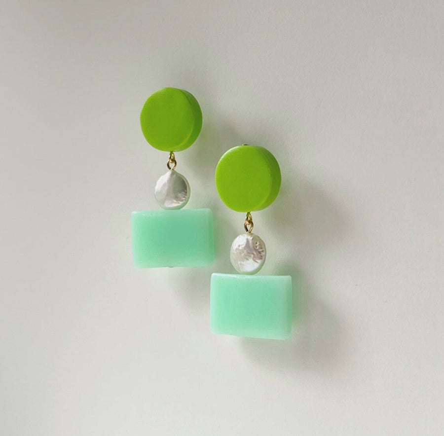 Bon Bon earrings Earrings Hattie Buzzard Green & Apple 