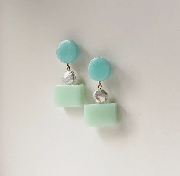 Bon Bon earrings Earrings Hattie Buzzard Kiwi & Seafoam 