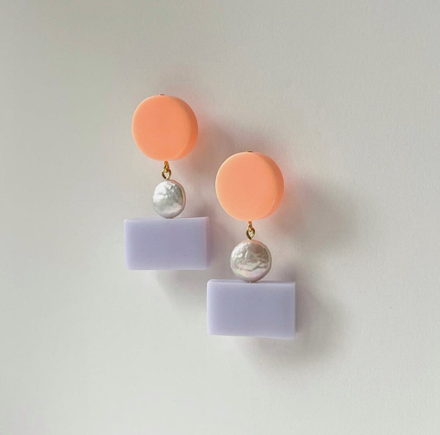 Bon Bon earrings Earrings Hattie Buzzard Peach & Violet 
