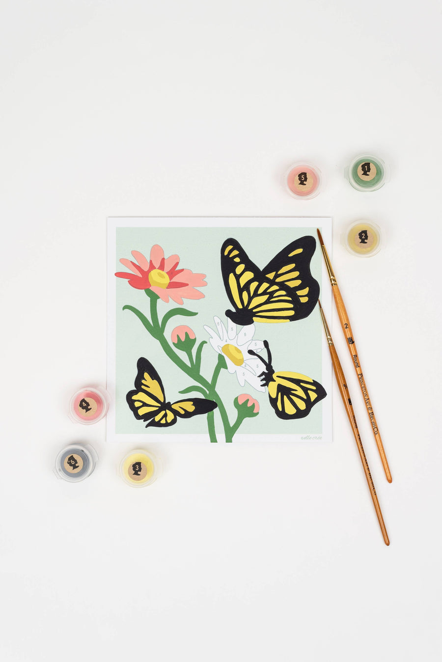 Butterflies MINI Paint-by-Number Kit Mini Chill Elle Crée (She Creates) 