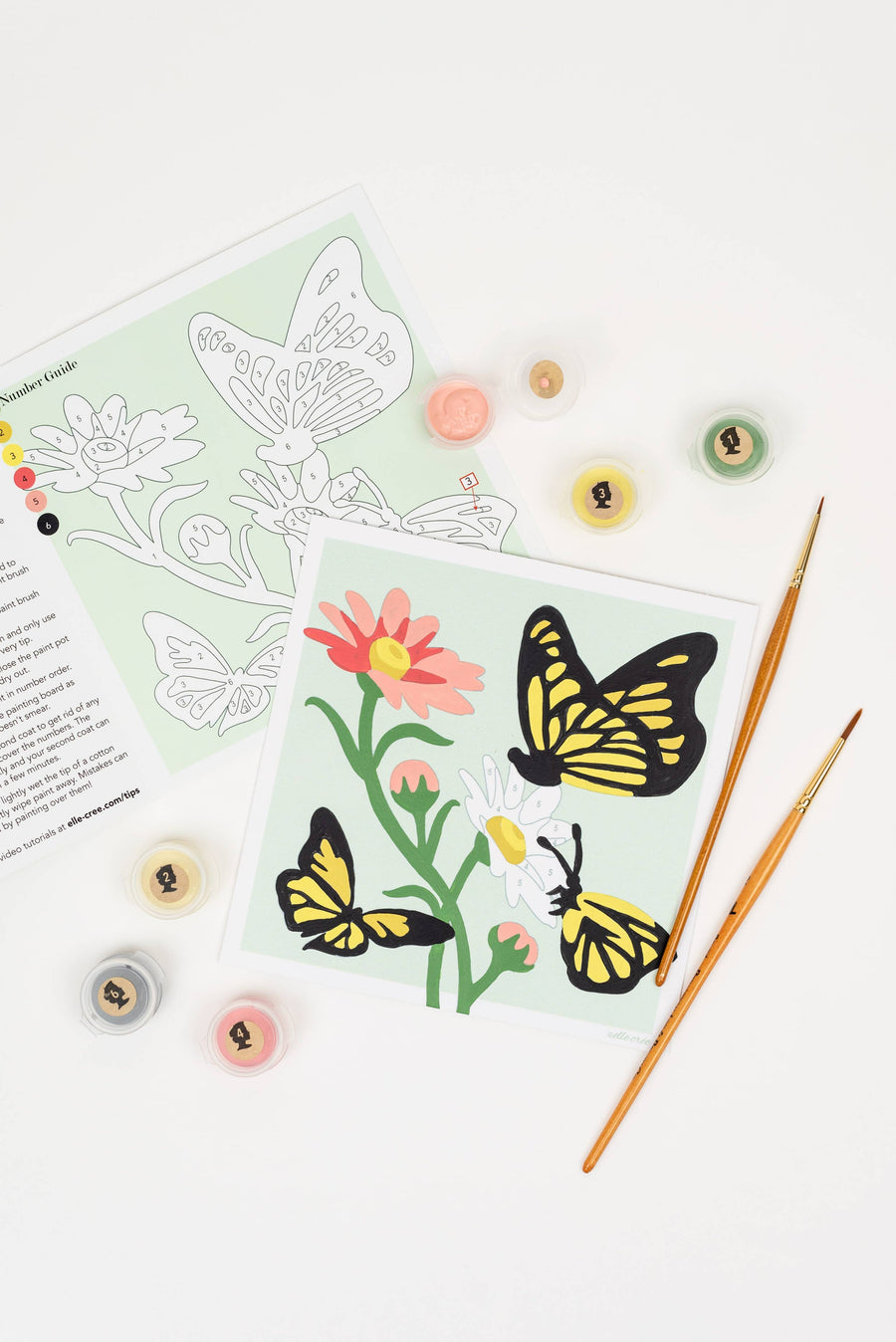 Butterflies MINI Paint-by-Number Kit Mini Chill Elle Crée (She Creates) 