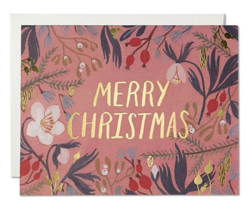 Christmas Flowers Cards Stationary & Gift Bags Red Cap Cards 