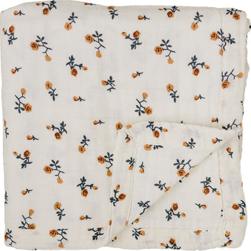 Cream Floral Muslin Quilt Mebie Baby 