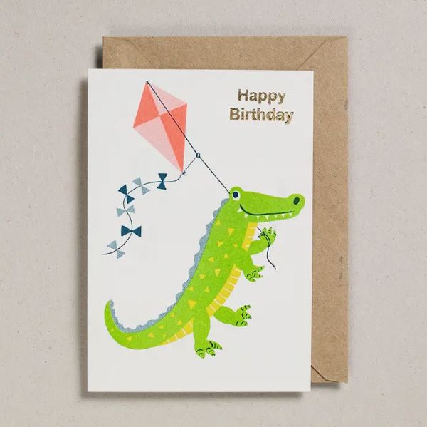 Crocodile Kite Happy Birthday Card Stationary & Gift Bags Petra Boase 