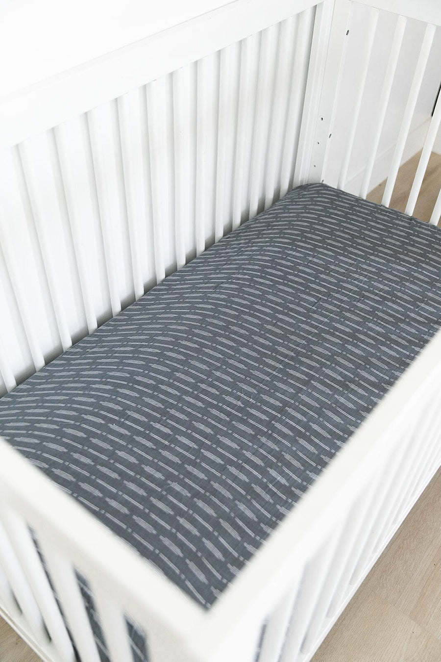 Dusty Blue Horizon Crib Sheet Mebie Baby 