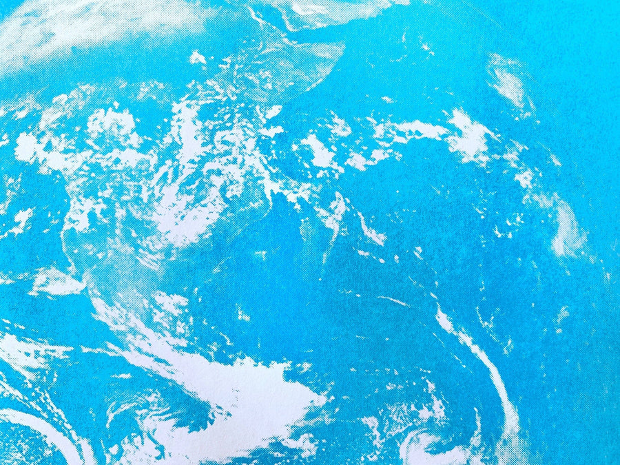 Earth - Planet Risograph Print Home Decor Next Chapter Studio 