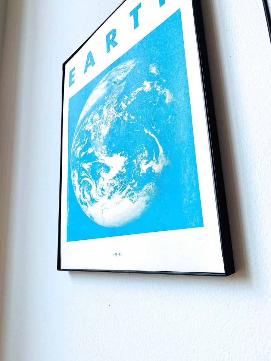 Earth - Planet Risograph Print Home Decor Next Chapter Studio 