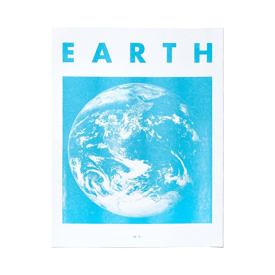 Earth - Planet Risograph Print Home Decor Next Chapter Studio 