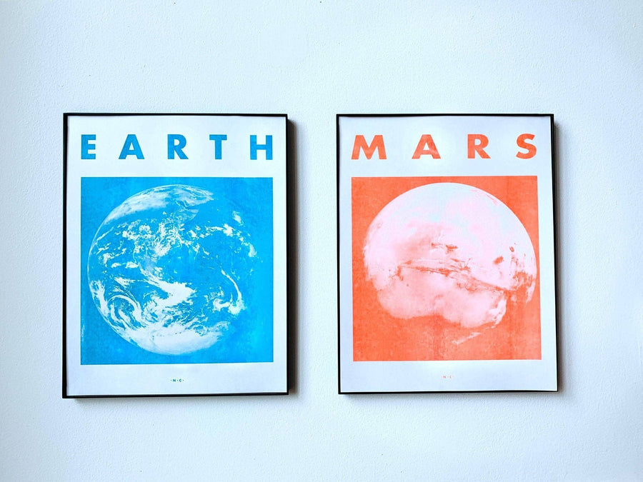 Earth - Planet Risograph Print Home Decor Next Chapter Studio 