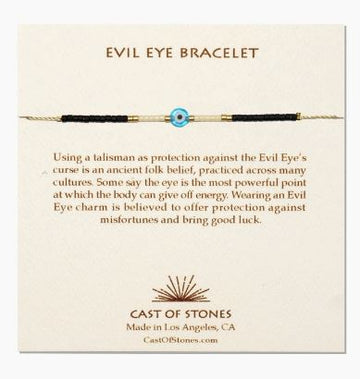 Evil Eye Bracelet- Turquoise w/ white Jewelry Cast of Stones 