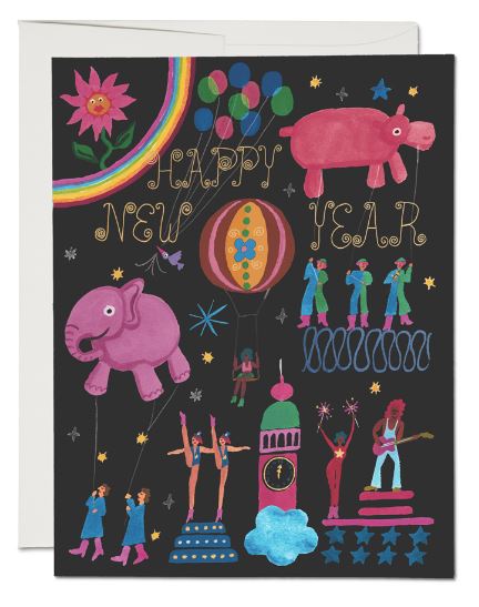 Fantastical New Year Stationary & Gift Bags Red Cap Cards 