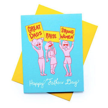 Feminist Father's Day Card Stationary & Gift Bags Rhino Parade 
