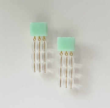 Glass Bead Tassel Mini Bon Bon Earrings Earrings Hattie Buzzard Apple 