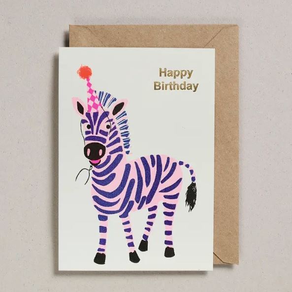 Happy Birthday Zebra Card Stationary & Gift Bags Petra Boase 