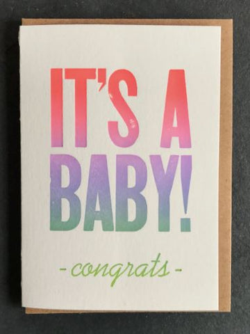 It's A Baby! Card Stationary & Gift Bags Etc. Letterpress 