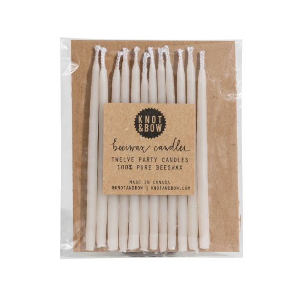 Ivory Beeswax Birthday Candles Home Decor Knot & Bow 