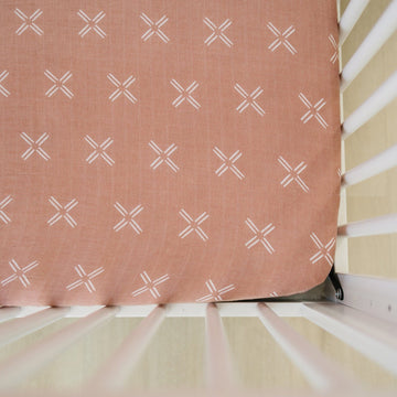Just Peachy Muslin Crib Sheet Mebie Baby 