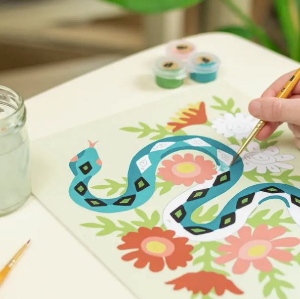 Kids Splendid Snake Paint-by-Number Kit Mini Chill Elle Crée (She Creates) 