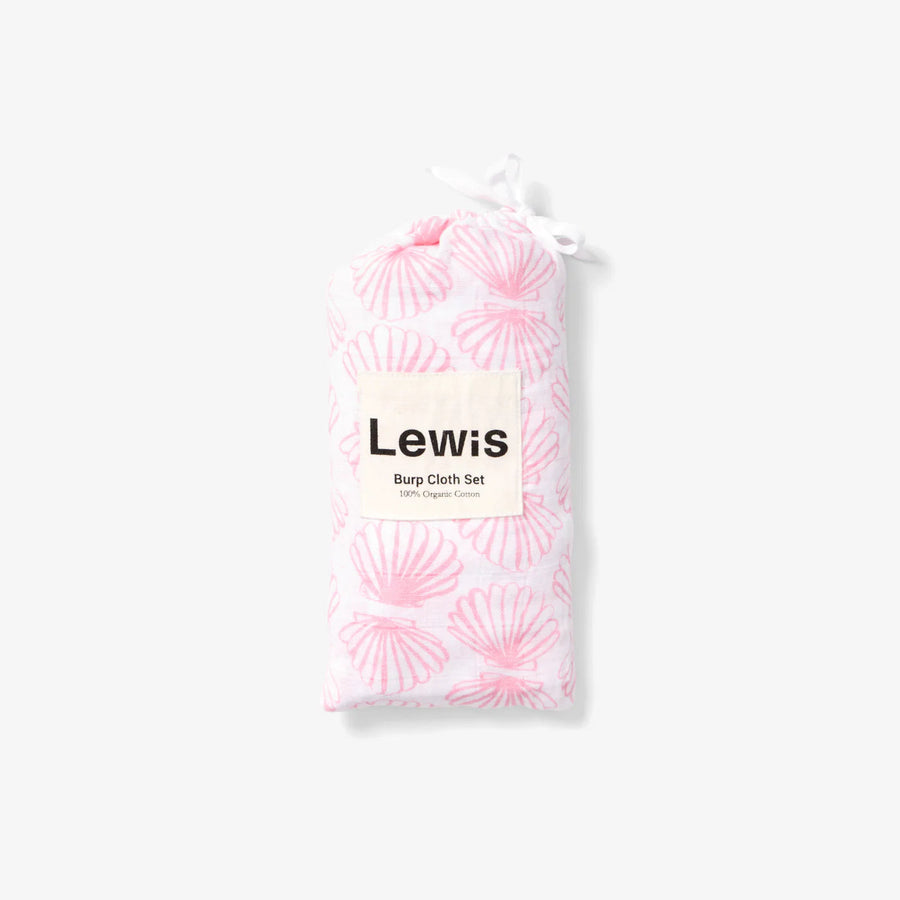Lilac Scallop Burp Cloth Set Mini Chill Lewis 